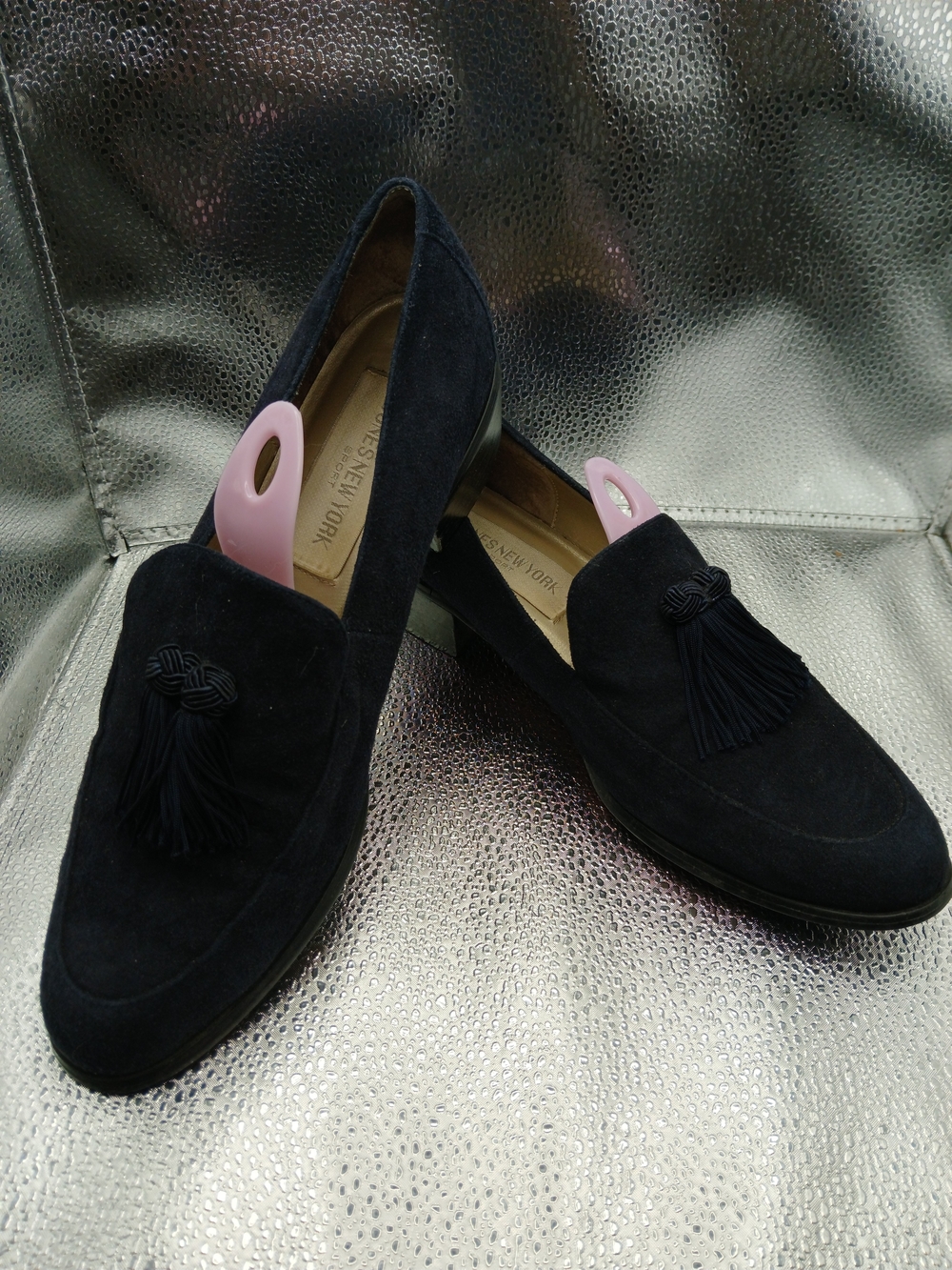 Jones New York Navy Blue Suede Tassel Loafers Women's Size 10